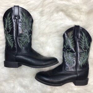 Ariat Black and Green Cowboy Boots
